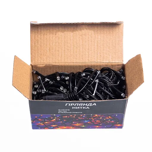 Новорічна гірлянда кімнатна нитка GarlandoPro 10 м 120 LED чорний провід Біле світло W120LED10MBW - фото 6