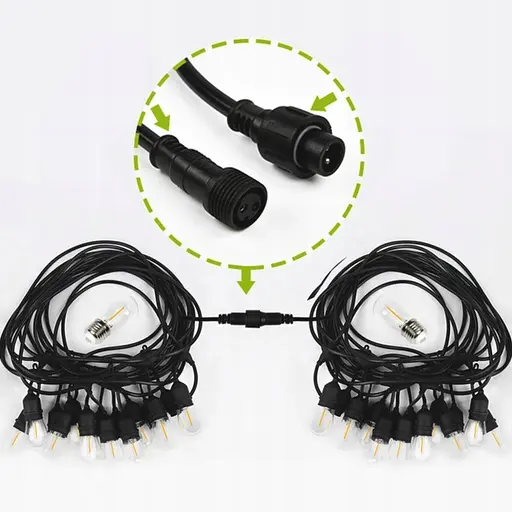 Гірлянда садова світлодіодна OldBro Red Garden 10 м LED лампочки 10x E27 IP44 теплий білий 2700K для саду, балкона - фото 7