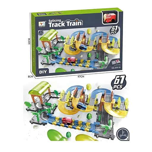 Залізничний трек 899-8, 76 деталей, локомотив із реалістичним дизайном - фото 3