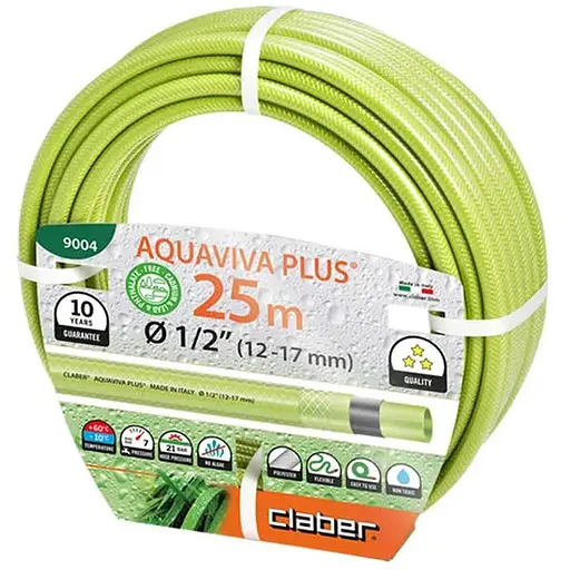 Шланг поливочный 1/2", 25м Aquaviva Plus, салатовый