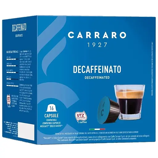 Уцінка. Кава в капсулах Carraro Dolce Gusto Deecaffeinato, 16 капсул 