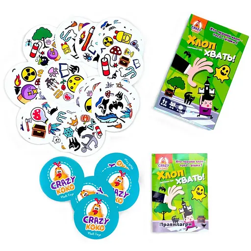 Дитяча настільна гра "Хлоп! Хвать!" Vladi Toys VT8077-05, 54 фішки, правила гри - фото 2