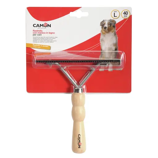 Расческа-грабли Camon с 40 зубцами с деревянной ручкой 16 см (B729/B)