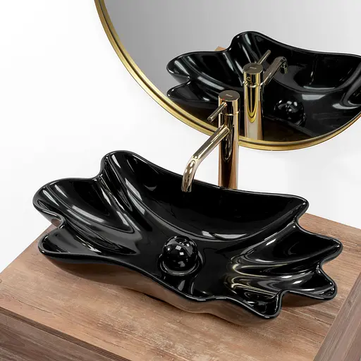 Умивальник Rea Infinity black накладний REA-U3401, Чорний - фото 3