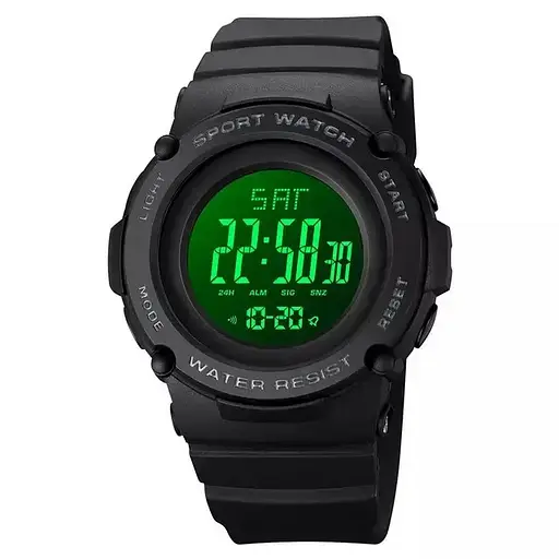 Спортивний наручний годинник Skmei 1957 (Чорний з чорним циферблатом) - фото 2