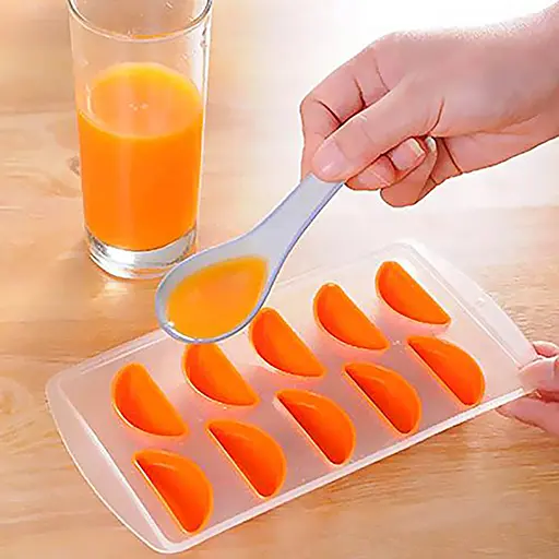 Форма для льда «Дольки апельсина» из пластика, 10 ячеек, 21,6×11×2,5 см, Kitchen Master Оранжевый 87410 - фото 1