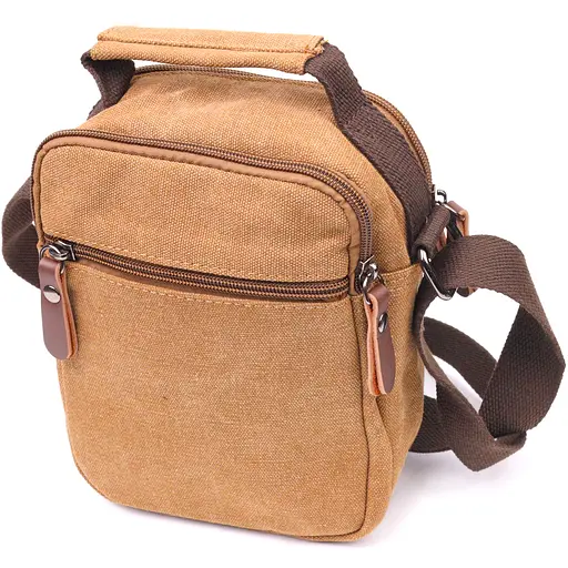 Стильна чоловіча сумка із щільного текстилю 15х20х8 см Vintage 15х20х8 см sum0021436 - фото 2