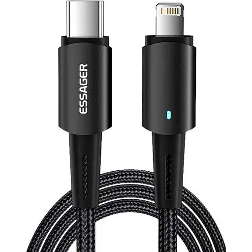 Кабель Essager Fast Charging 27W USB-A to Lightning C 0.5 м чорний
