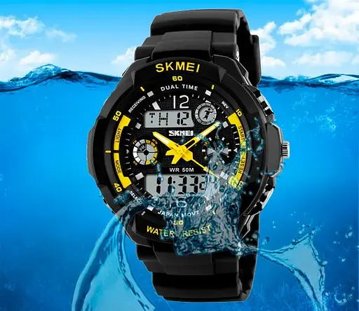 Мужские спортивные часы Skmei S-Shock 0931 Желтый - фото 4