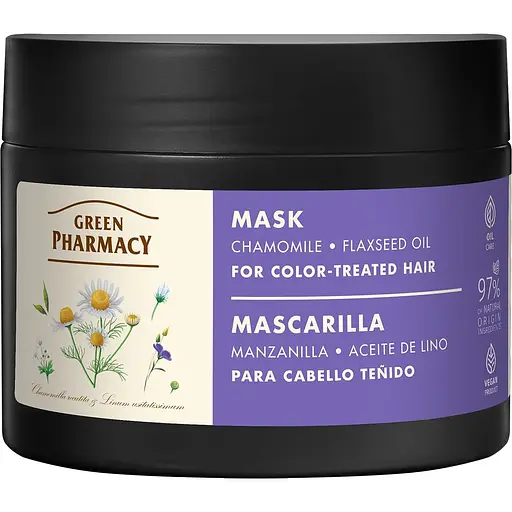 Бальзам-кондиціонер проти лупи Зелена Аптека для фарбованого та мелірованого волосся Ромашка та лляна олія, 300 мл