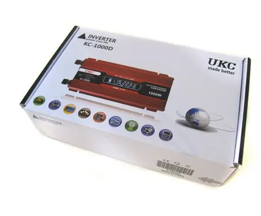 Преобразователь постоянного тока UKC 12V-220V 1000W LCD KC-1000D инвертор для автомобиля 12В-220В - фото 5