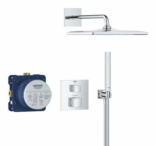 Душевая система скрытого монтажа Grohe Grohtherm Cube с Rainshower Mono 310 Cube 34868000, Хром - фото 2
