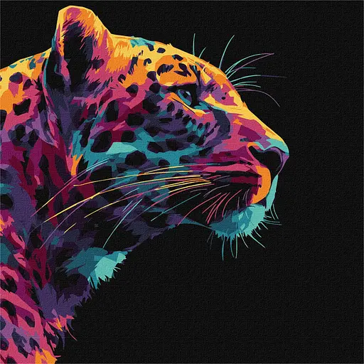 Картина за номерами "Яскравий леопард" Ідейка KHO6824, 30х30 см - фото 1