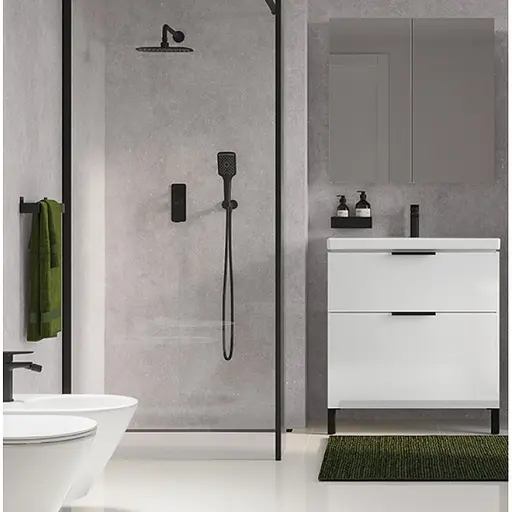 Смеситель для ванны и душа Cersanit Larga S951-373 с коробкой скрытого монтажа Черный 30412 - фото 3