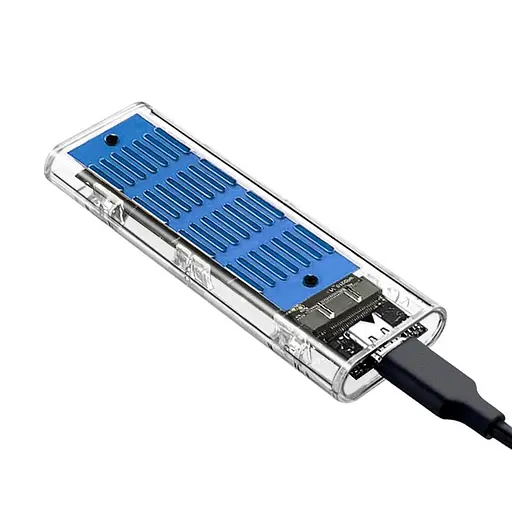 Внешний карман с радиатором XON MemoryCase для M.2 NGFF (SATA) USB 3.1 Type-C (XSC5C13NG1PT 2131) Прозрачный  - фото 3