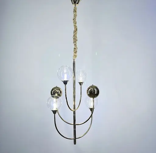 Люстра з скляними та металевими плафонами з дугоподібними ріжками Line.F CA 16-4 - фото 5