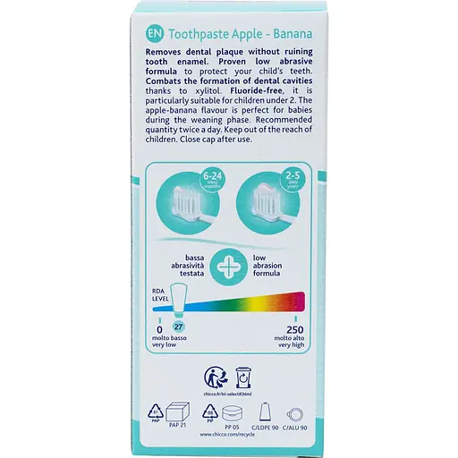 Детская зубная паста Chicco Яблоко-Банан 50 мл (12101.00) - фото 7
