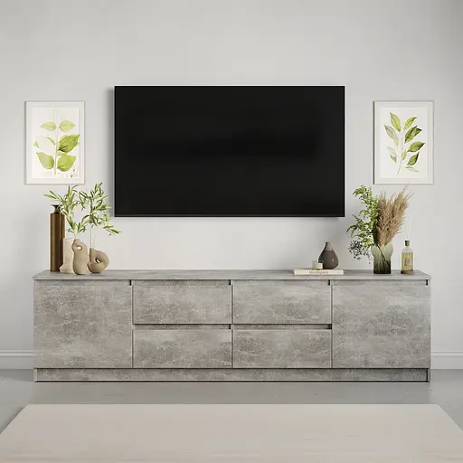 Тумба під телевізор MebelStar Нео 4Ш2Д 200x43x53 см Бетон (MBS-1262) - фото 2
