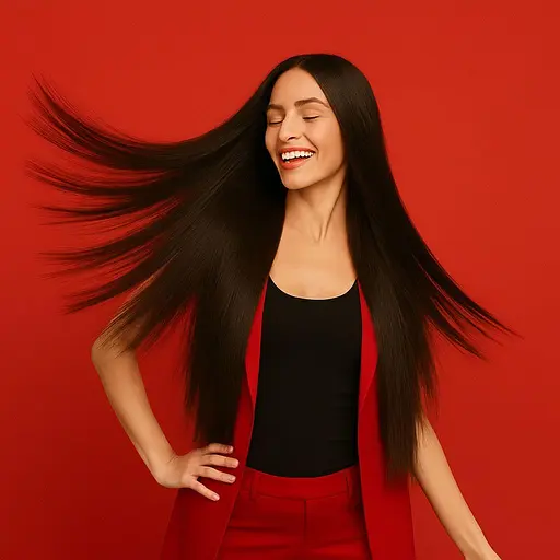 Перука аніме пряма довга без чубчика з термоволокна 70 см чорна - фото 1