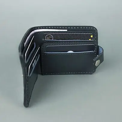 Кожаный портмоне Mini 2.0 синий - фото 3