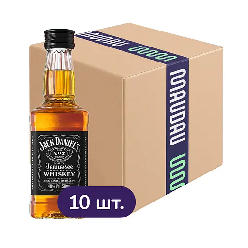 Упаковка виски Jack Daniel's Tennessee Old No.7 40% 0.5 л (0.05 л х 10 шт.)