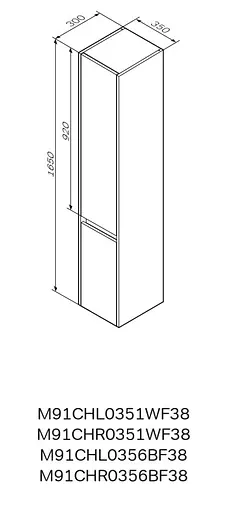 Пенал підвісний AM.PM Gem S 35 см правосторонній M91CHR0351WF38 - фото 8