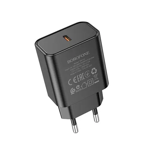Сетевое зарядное устройство для Borofone BA71A Power single Port PD20W charger черный - фото 3