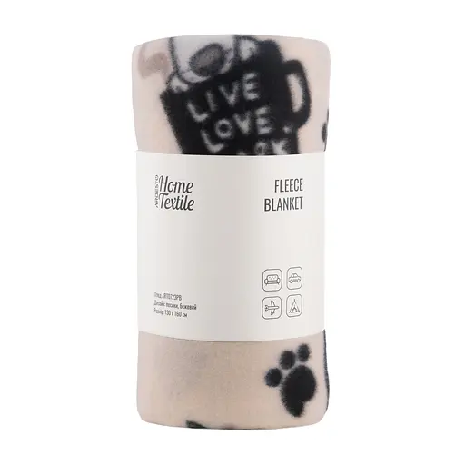 Плед Ardesto Fleece 100% полиэстер песики бежевый 130 x 160 см (ART0723PB)