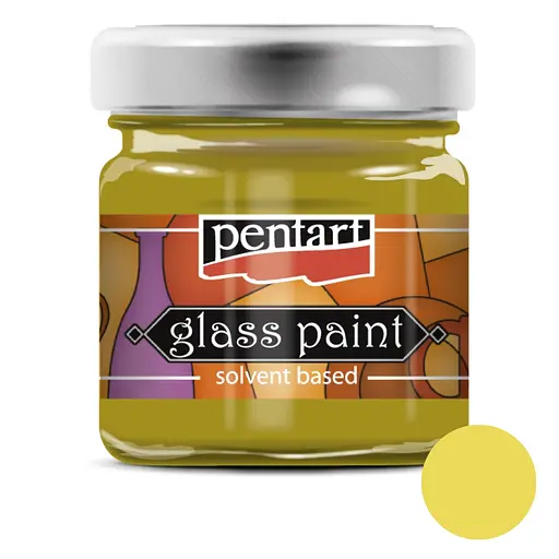 Фарба вітражна Pentart на основі розч. холодної фіксації Жовта світла 30 мл - фото 1