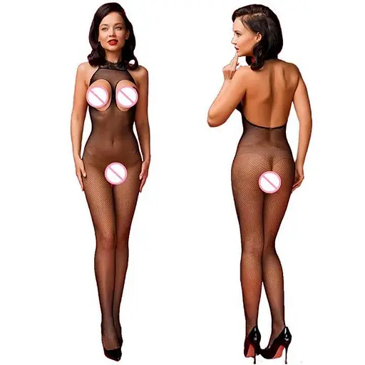 Захоплюючий бодістокінг з відкритою груддю S/M/L K000690 - фото 3