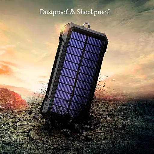 Зовнішній акумулятор power bank Solar PN-W12 20000 mAh із сонячною панеллю зовнішня батарея 18W - фото 8