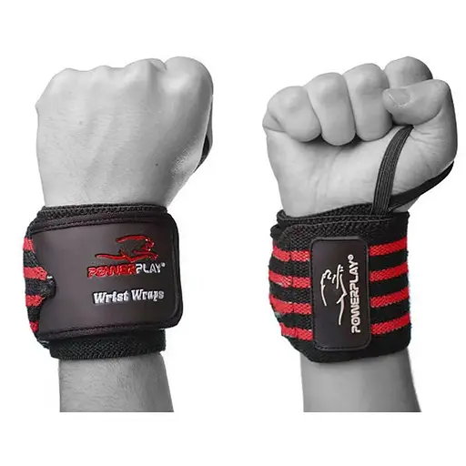 Бинти для зап'ясть (кистьові бинти) PowerPlay 3081 Gym WristT Wraps Чорно-Червоні (PP_3081_Red) - фото 1