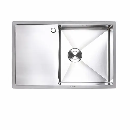 Кухонна мийка Platinum Handmade Н 780x500x200 R (з кріпленням і отвором під змішувач), Нержавіюча сталь - фото 1