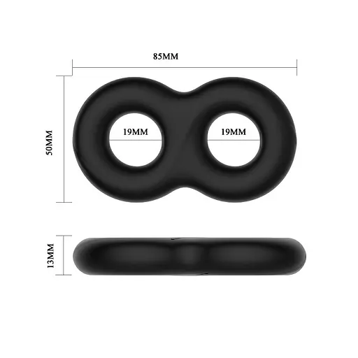 Эрекционное кольцо Crazy Bull Super Soft Silicone Double II Cock Ring черный - фото 5