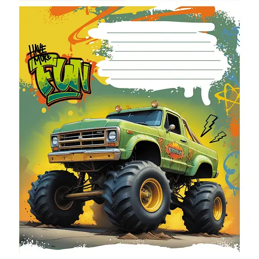 Тетрадь ученическая "Монстер трак" Leader 024-550238K-2 в клеточку, 24 листа - фото 1