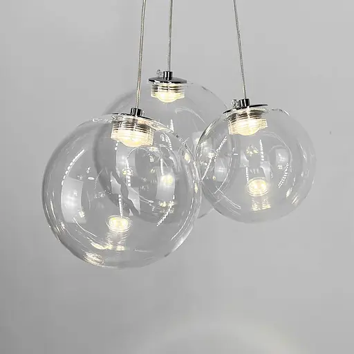 Світильник із 3-ма плафонами різних розмірів у хромованому корпусі | Line F | Арт. AA222/3 CH - фото 3