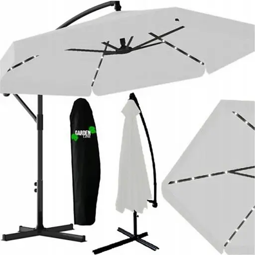 Садовый зонт GardenLine GAO1497 с LED подсветкой Gray [144768] - фото 5