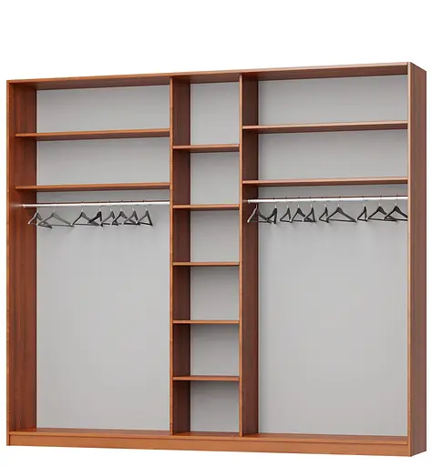 Шкаф-купе трехдверный MebelStar Уни AL 2ДСП/Зеркало 270x60x240 см Аляска белый (MBS-1937) - фото 2