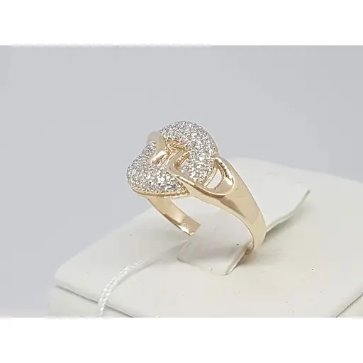 Золотое кольцо Столичная Ювелирная Фабрика с фианитами. 140576 16,5 - фото 2