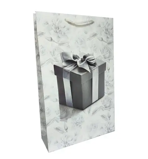 Набор подарочных пакетов Серебряный, 16x26x6.5 см, 9667