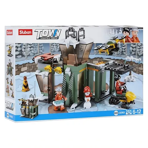 Конструктор SLUBAN M38-B0953 – Зимняя база с техникой и героями, 251 элемент - фото 2