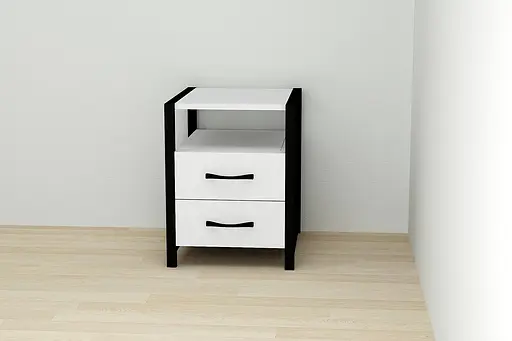 Тумба універсальна Ferrum-decor Вів'єн 2/2 50x41x40 чорний ДСП Білий 16мм (FRD-104156)