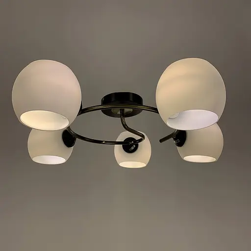 Стельова люстра з кругом в чорному корпусі на 5 плафонів Line.F 51925/5B - фото 4