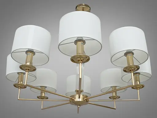 Неймовірно красива, вишукана, сучасна люстра з текстильними абажурами - фото 3