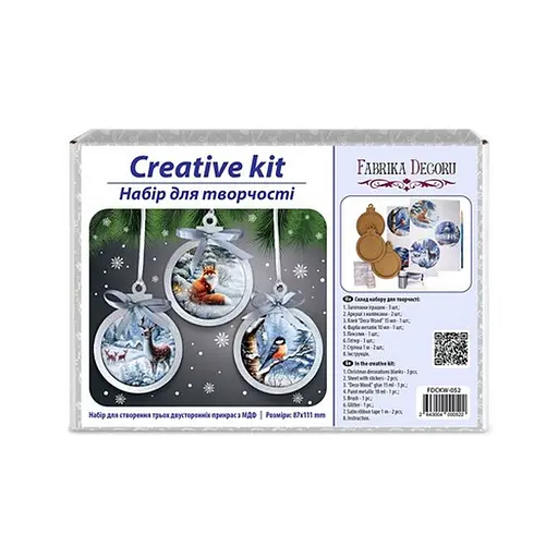 Творческий набор для создания 3-х елочных украшений "Winter Forest" Fabrika Decoru FDCKW-052 - фото 2