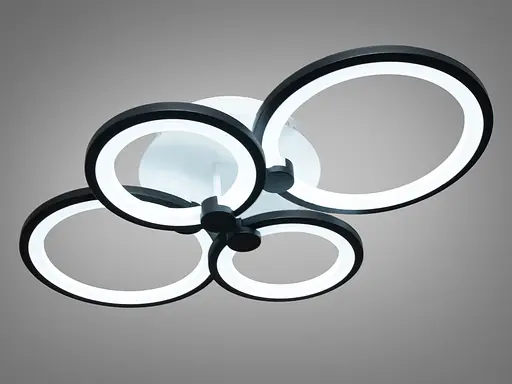 Стельова світлодіодна люстра з пультом, dimmer, 70 Вт, чорна - фото 3