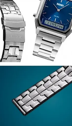 Наручний чоловічий годинник Skmei 1220 Tango Сріблястий з синім - фото 4