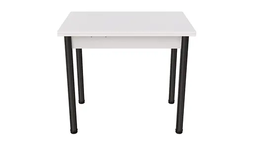 Обеденный раскладной стол-формер Берта Ferrum-decor 750x1400x900 Черный металл ДСП Белый 16 мм (FRD-105178) - фото 8