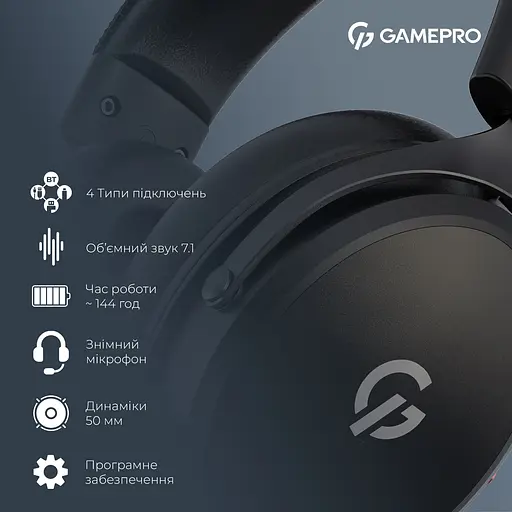 Ігрова гарнітура Gamepro Asgard Skadi бездротова (HSW191B) - фото 6