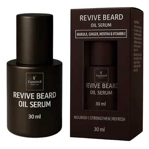 Сироватка для бороди Famirel Men з олією Марули, Імбиром, Ментолом і Вітаміном Е, 30 мл